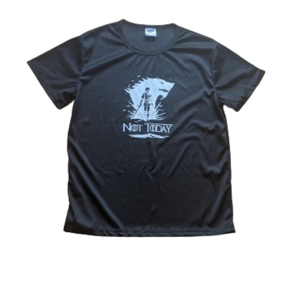 --- ARYA STARK GAME OF THRONRES Black and White T-Shirt Tee Size Large - Picture 2 of 2